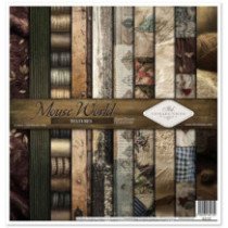 Set de papel para scrapbooking. Colección Mouse World - Textures. 31 x 32cm.