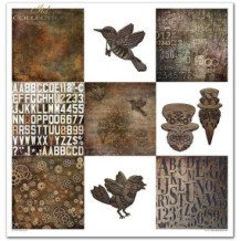 Set de papel para scrapbooking. Colección Steampunk - 31 x 32 cm