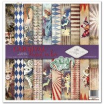 Set de papeles para Scrapbooking. Colección Carnaval - Pierrot Enamorado - 31 x 32 cm