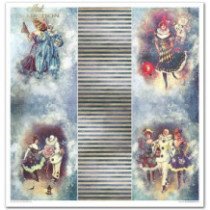 Set de papeles para Scrapbooking. Colección Carnaval - Pierrot Enamorado - 31 x 32 cm
