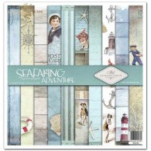 Set de papeles para scrapbooking. Colección Una Aventura a Vela - 31 x 32 cm.