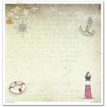 Set de papeles para scrapbooking. Colección Una Aventura a Vela - 31 x 32 cm.