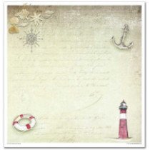 Set de papeles para scrapbooking. Colección Una Aventura a Vela - 31 x 32 cm.