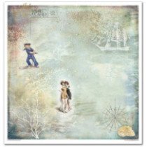 Set de papeles para scrapbooking. Colección Una Aventura a Vela - 31 x 32 cm.