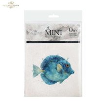 Set de 6 Hojas Mini. Papel de Arroz. Peces Tropicales. 14,8 x 14,8cm.