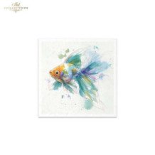 Set de 6 Hojas Mini. Papel de Arroz. Peces Tropicales. 14,8 x 14,8cm.