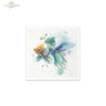 Set de 6 Hojas Mini. Papel de Arroz. Peces Tropicales. 14,8 x 14,8cm.