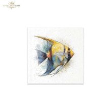 Set de 6 Hojas Mini. Papel de Arroz. ilustraciones de Peces Tropicales. 14,8 x 14,8cm.