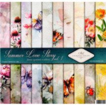 Set de papel para scrapbooking. Colección Summer Love Story. vol. 1 - 31 x 32cm.