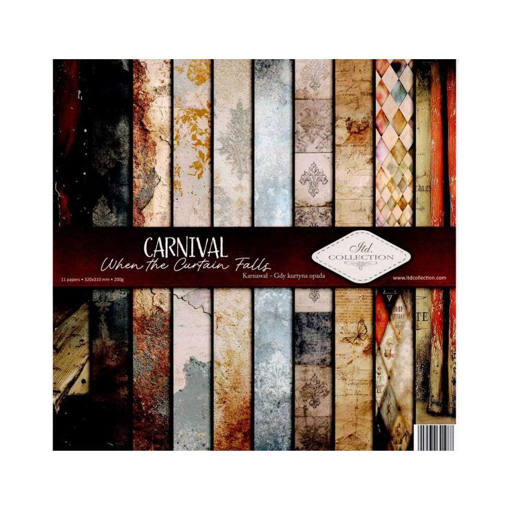 Set de papel para scrapbooking. Colección Carnival - Cuando cae el telón - Textures. 31 x 32cm.