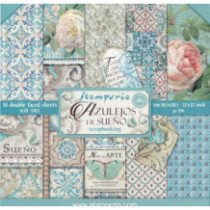 Set de papel para scrapbooking. Azulejos de sueño. 10 hojas 30,5 x 30,5 cm (12" x 12") 2 caras