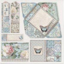Set de papel para scrapbooking. Azulejos de sueño. 10 hojas 30,5 x 30,5 cm (12" x 12") 2 caras