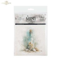 Set de 6 Hojas Mini. Papel de Arroz. Paisajes Marinos. 14,8 x 14,8cm.