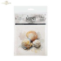 Set de 6 Hojas Mini. Papel de Arroz. Motivos Marinos. 14,8 x 14,8cm.