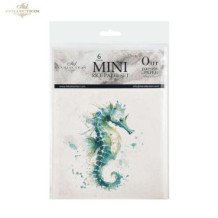 Set de 6 Hojas Mini. Papel de Arroz. Fauna Marina. 14,8 x 14,8cm.