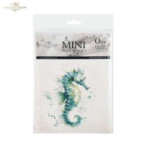 Set de 6 Hojas Mini. Papel de Arroz. Fauna Marina. 14,8 x 14,8cm.