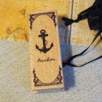 Sello de caucho y madera Vintange Ancla