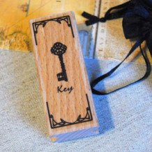 Sello de caucho y madera Vintange Llave