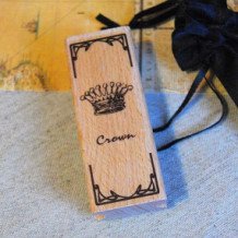 Sello de caucho y madera Vintange Corona