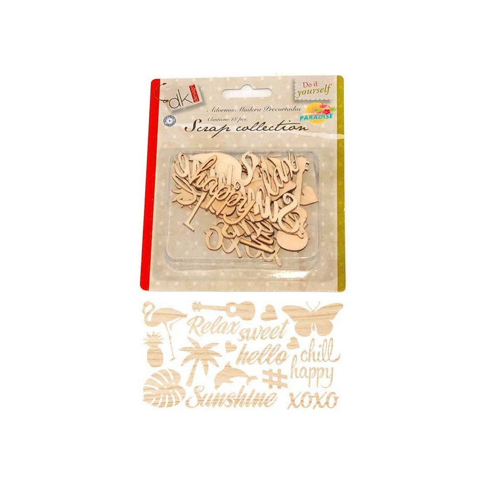 Maderas Troqueladas 18 piezas. Paradise