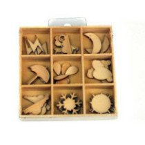 27 piezas de maderas troqueladas. Motivos el Tiempo