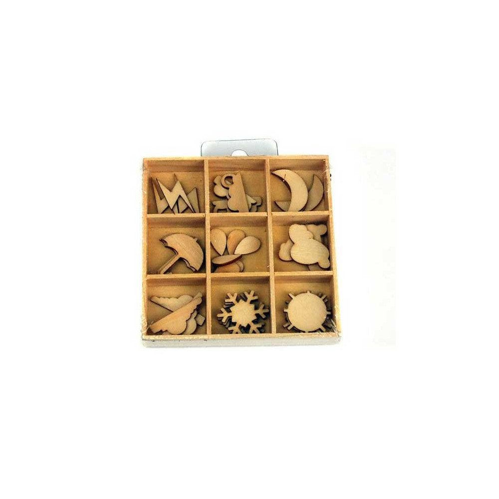27 piezas de maderas troqueladas. Motivos el Tiempo