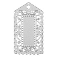 Troquel metálico decorativo para scrapbooking. Tag