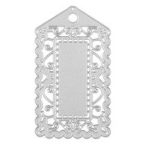 Troquel metálico decorativo para scrapbooking. Tag