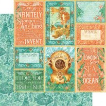 Graphic 45 Voyage Beneath the Sea Bloc 24 Hojas 12 x 12