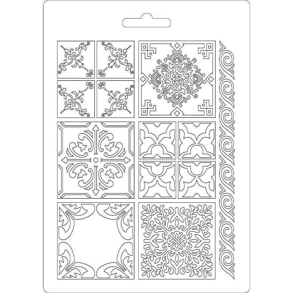 Molde de modelaje flexible tamaño A5. Azulejos