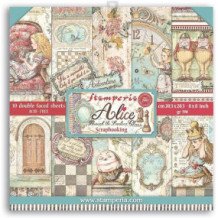 Alice in Wonderland and through the Loo. Bloc de Scrapbooking 10 hojas 20.3 x 20.3 (8 x 8)