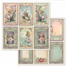 Alice in Wonderland. Bloc de Scrapbooking 10 hojas 20.3 x 20.3 (8 x 8) 2 caras