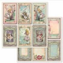 Alice in Wonderland. Bloc de Scrapbooking 10 hojas 20.3 x 20.3 (8 x 8) 2 caras