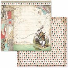Alice in Wonderland. Bloc de Scrapbooking 10 hojas 20.3 x 20.3 (8 x 8) 2 caras