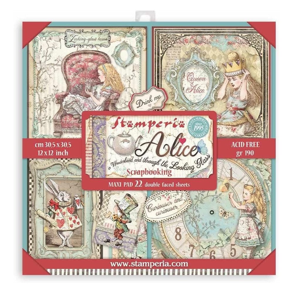 Alicia a través del espejo (Alice Through the Looking Glass). Bloc de Scrapbooking 22 hojas 30.5x30.5 (12x12)