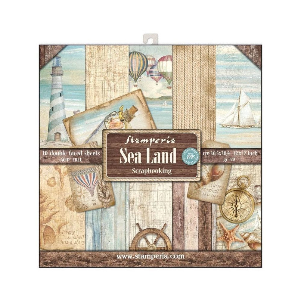 Sea Land. Bloc de Scrapbooking 10 hojas 30.5x30.5 (12x12)