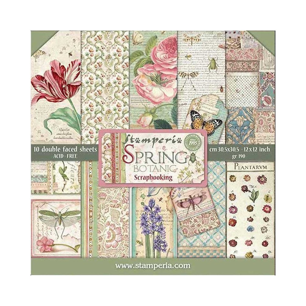 Spring Botanic. Bloc de Scrapbooking 10 hojas 30.5x30.5 (12x12)